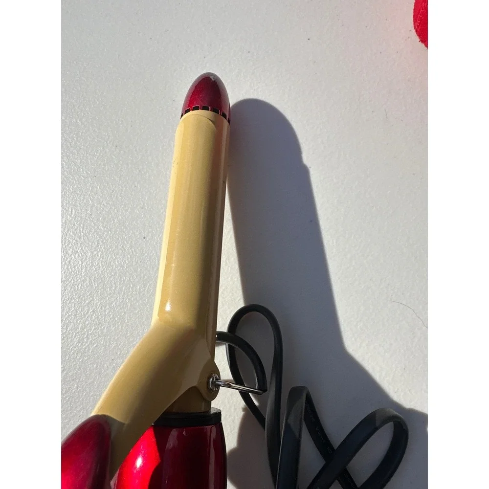 CHI Air Tourmaline Ceramic Curling Iron Red Gold Digital CA1033 1 Inch Barrel‎